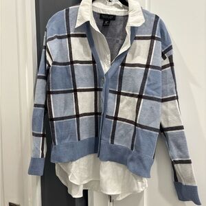 Rachel Zoe Navy and White Knit Top